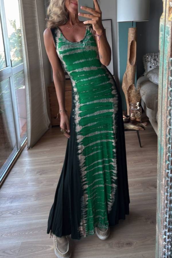 NAHUEL black/emerald tie, long dress