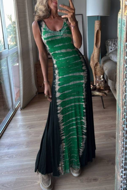 NAHUEL black/emerald tie, long dress