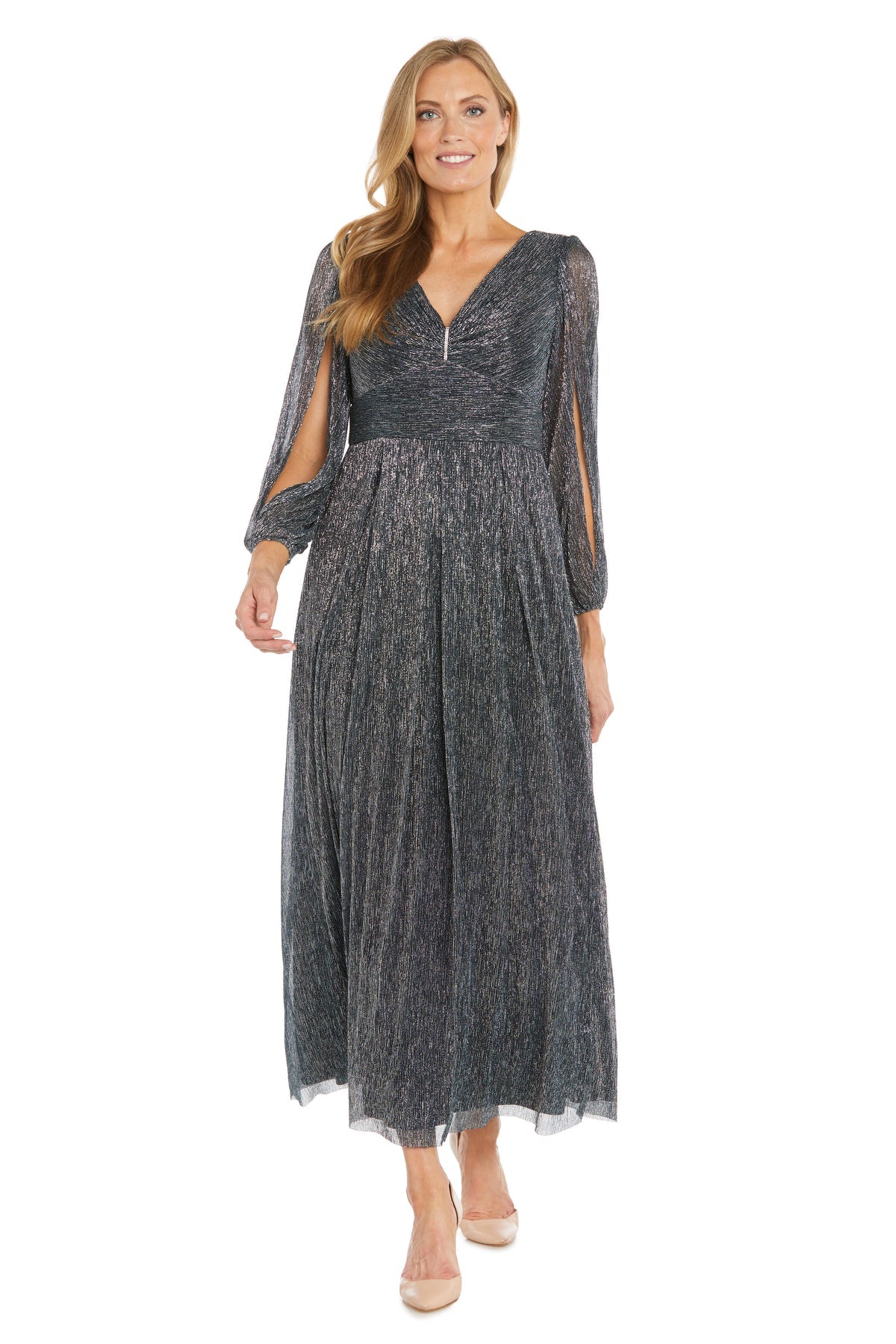 Long Sleeve Formal Dress A Line R&M Richards 3228