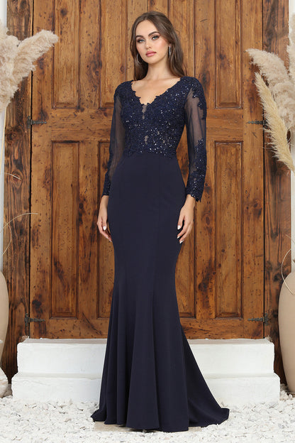 Adora Design 3233 Long Sleeve Formal Fitted Evening Dress