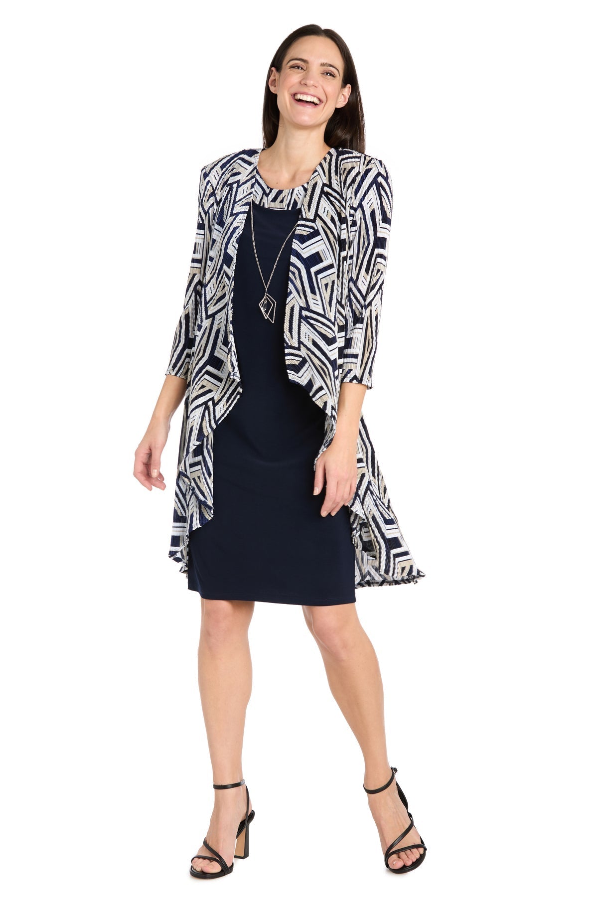 Printed Jacket Dress Short Petite R&M Richards 3309P
