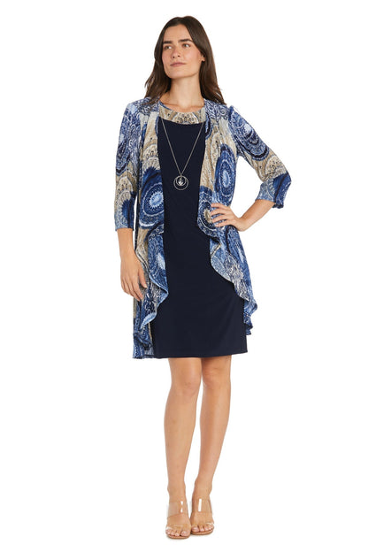 Short Printed Jacket Dress Petite Two Piece R&M Richards 3329P