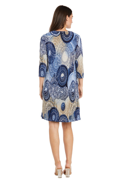 Short Printed Jacket Dress Petite Two Piece R&M Richards 3329P