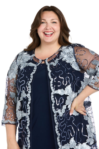 Plus Size Short Dress Two Piece Jacket R&M Richards 3371W