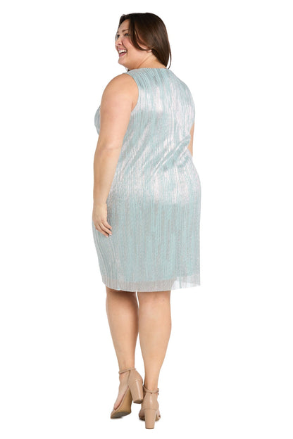 Short Cocktail Plus Size Dress Metallic Jacket R&M Richards 3377W