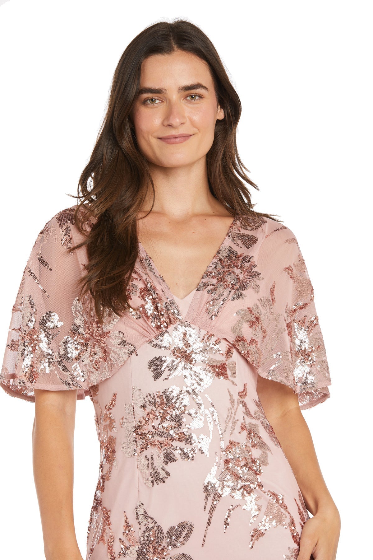 Sequin Floral Dress Short Petite Cocktail R&M Richards 3398P