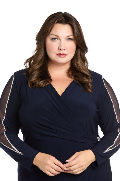 Plus Size Long Sleeve Dress Formal Evening R&M Richards 3411W