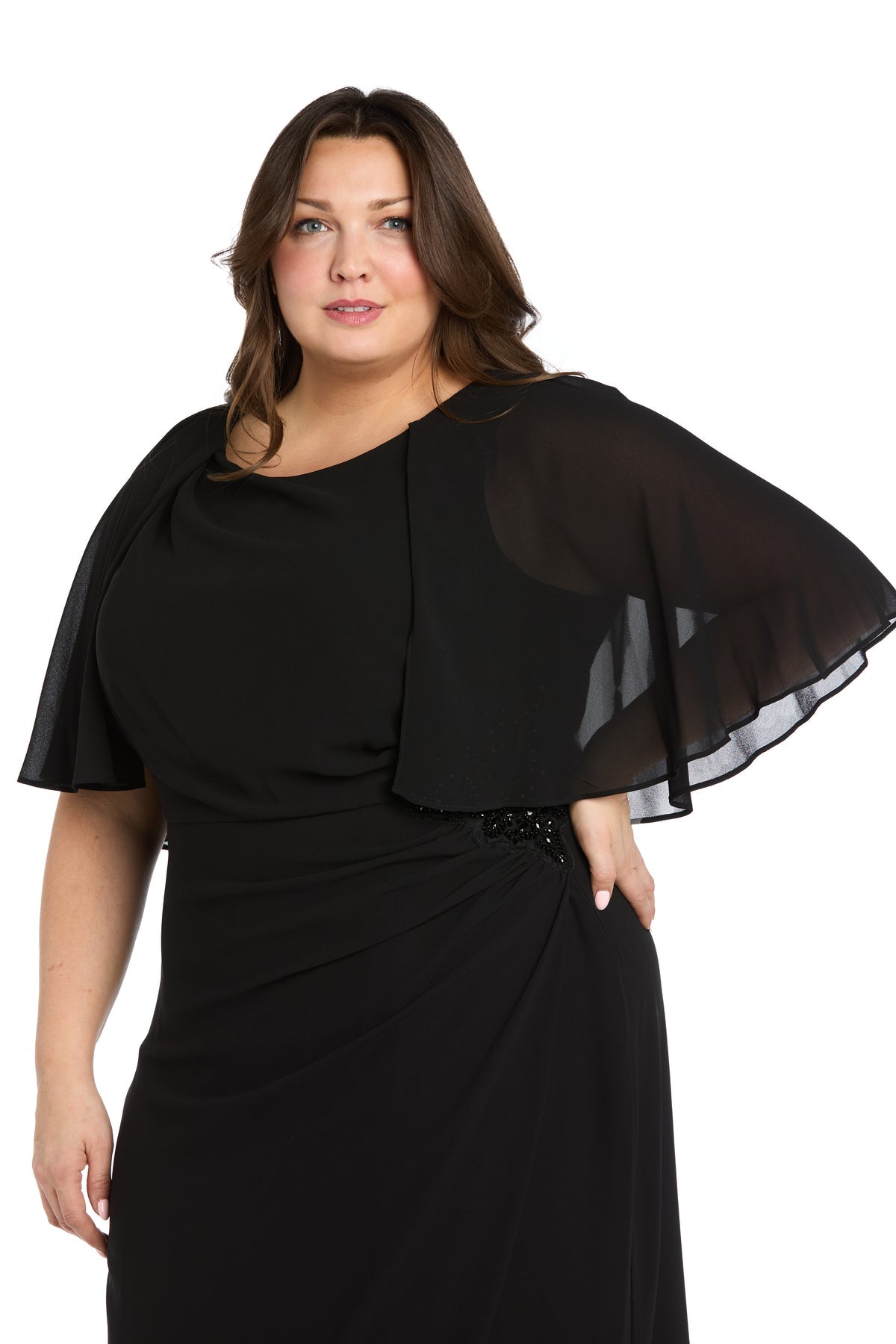 Plus Size Short Dress Cocktail Cape R&M Richards 3474W