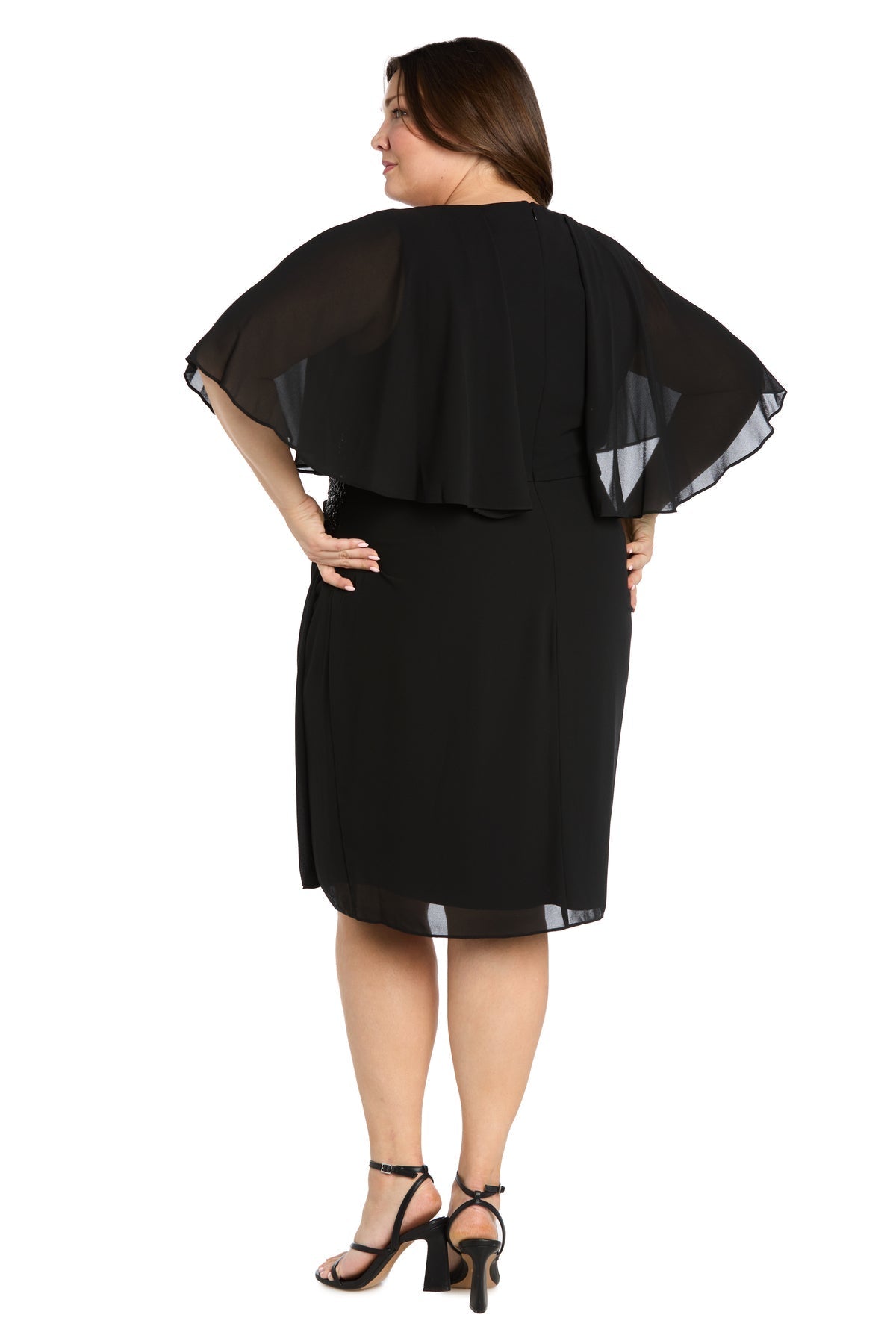 Plus Size Short Dress Cocktail Cape R&M Richards 3474W
