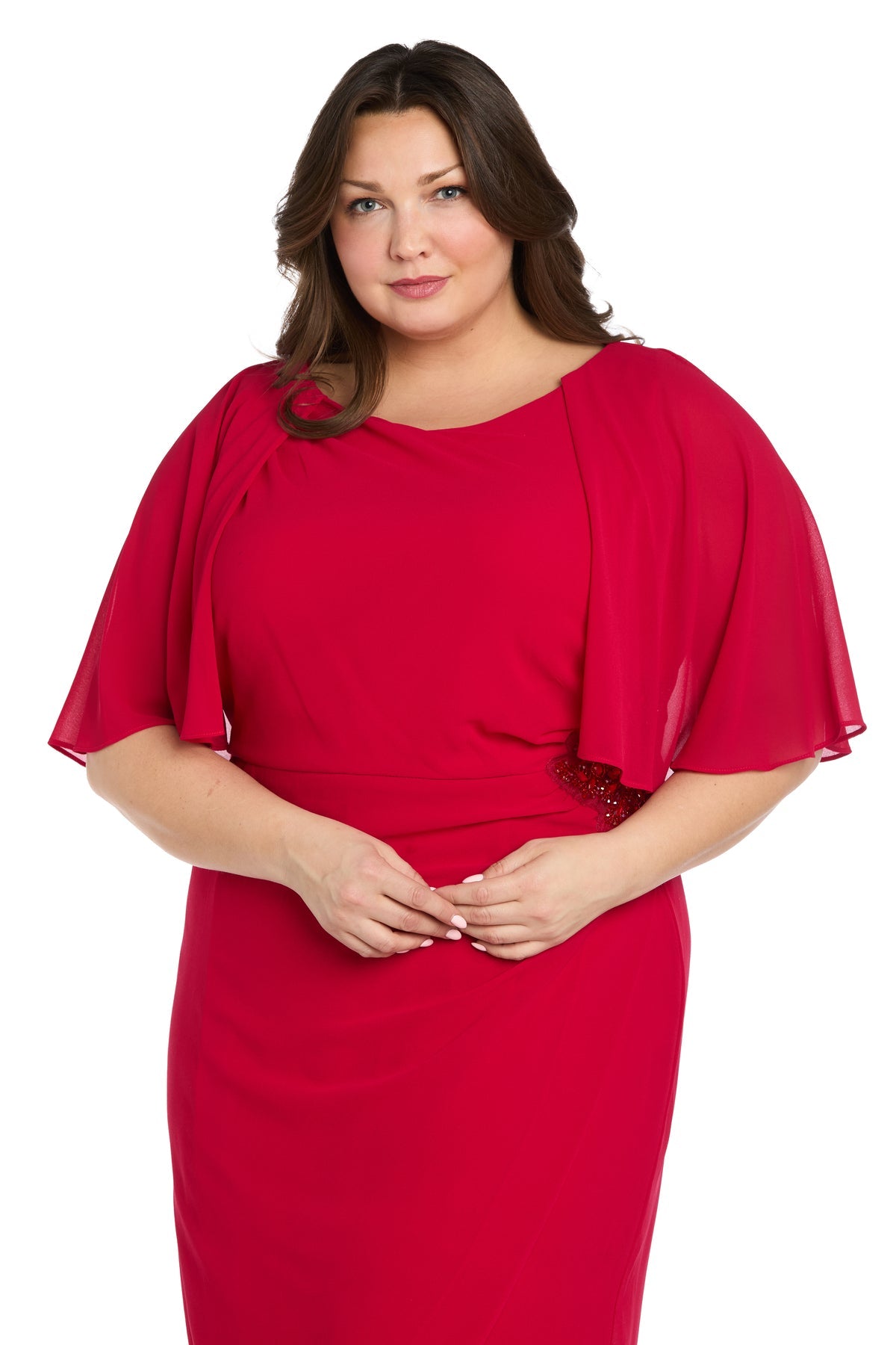 Plus Size Short Dress Cocktail Cape R&M Richards 3474W