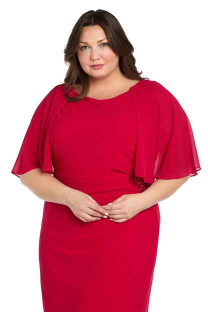 Plus Size Short Dress Cocktail Cape R&M Richards 3474W