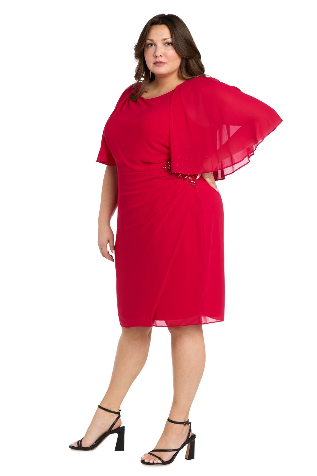 Plus Size Short Dress Cocktail Cape R&M Richards 3474W