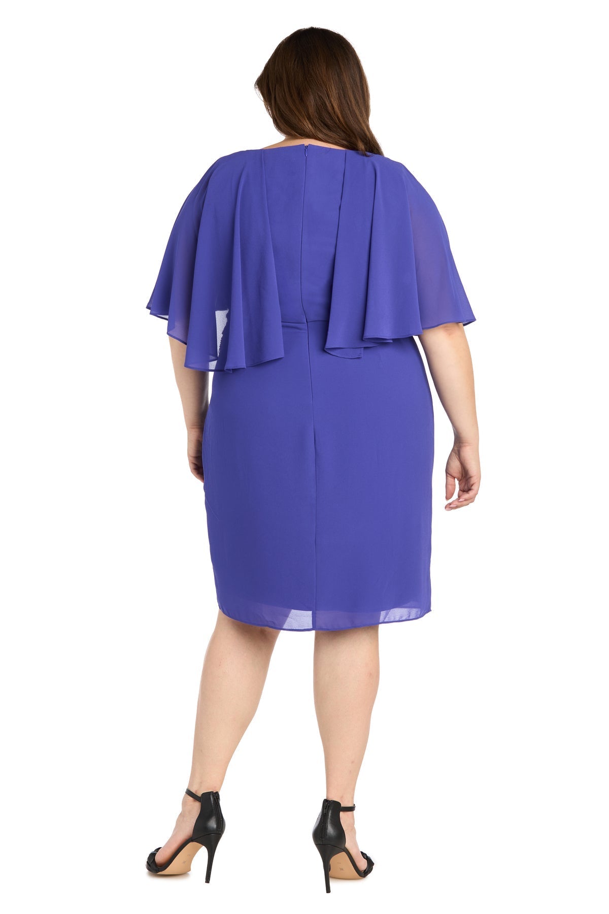 Plus Size Short Dress Cocktail Cape R&M Richards 3474W