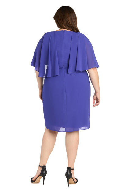 Plus Size Short Dress Cocktail Cape R&M Richards 3474W