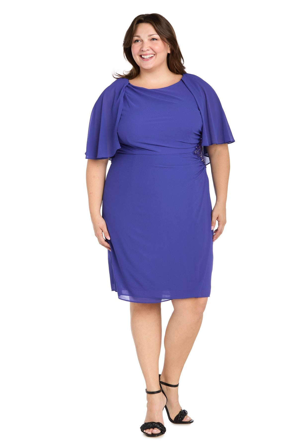 Plus Size Short Dress Cocktail Cape R&M Richards 3474W