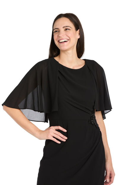 Short Beaded Cape Dress Cocktail R&M Richards 3474