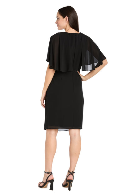 Short Beaded Cape Dress Cocktail R&M Richards 3474