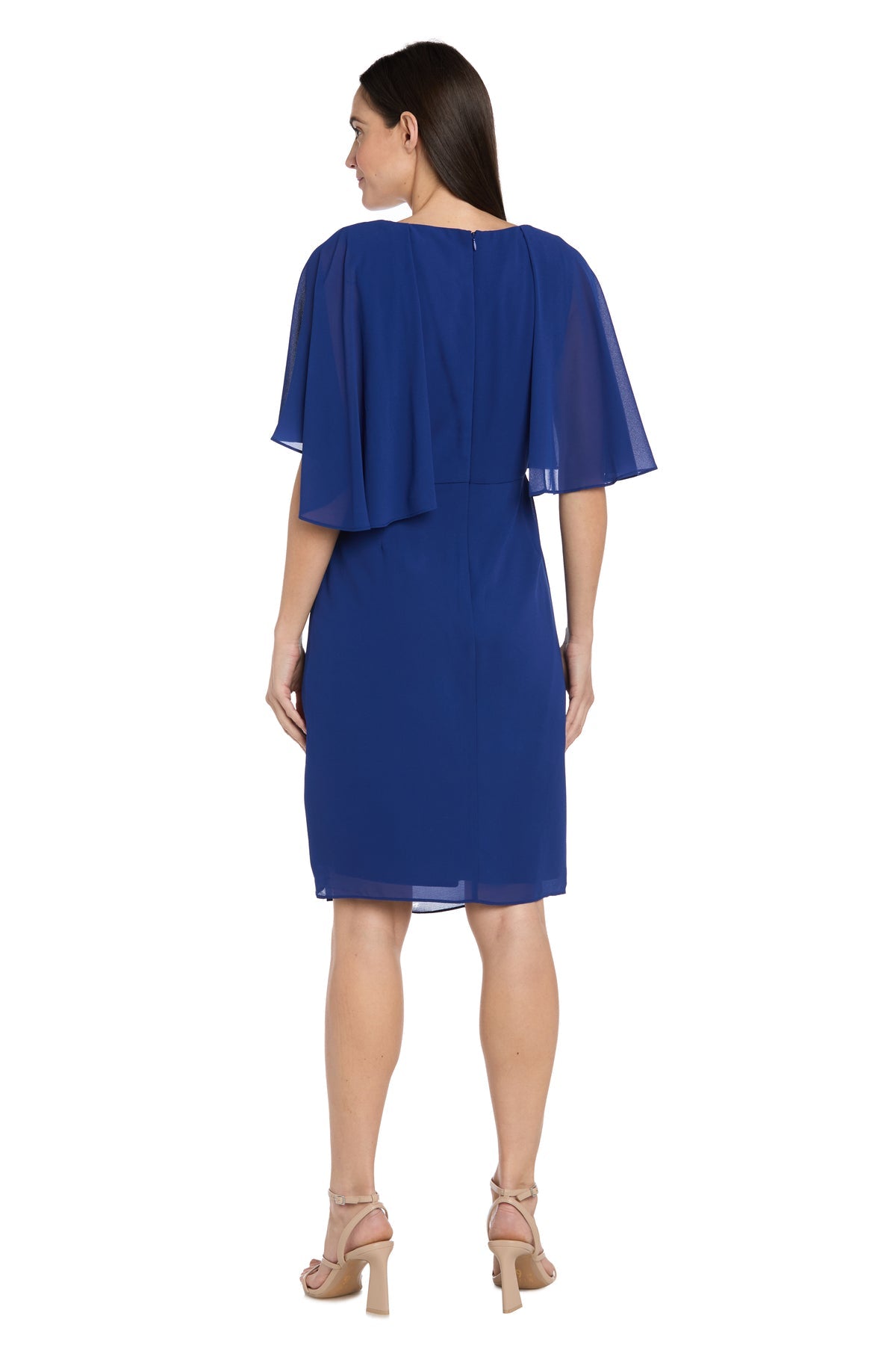 Short Beaded Cape Dress Cocktail R&M Richards 3474