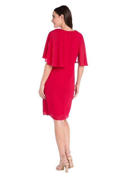 Short Beaded Cape Dress Cocktail R&M Richards 3474