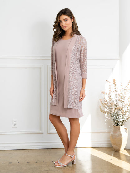 Eva Fashion 3505 Two Piece Short Mother of the Bride Jacket Dress