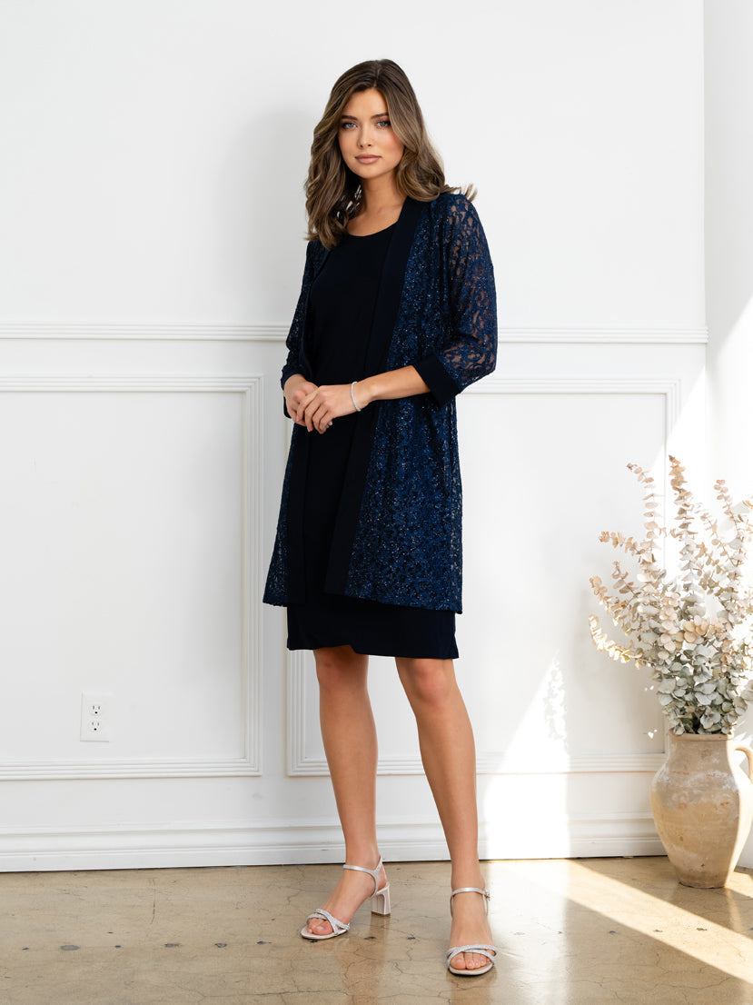 Eva Fashion 3505 Two Piece Short Mother of the Bride Jacket Dress