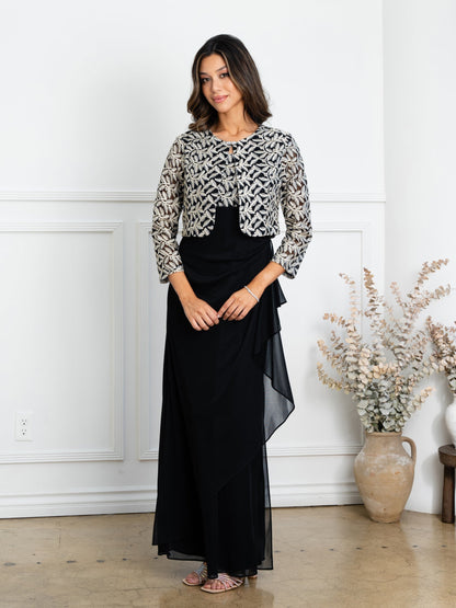 Eva Fashion 3517 Long Formal Mother of the Bride Bolero Dress