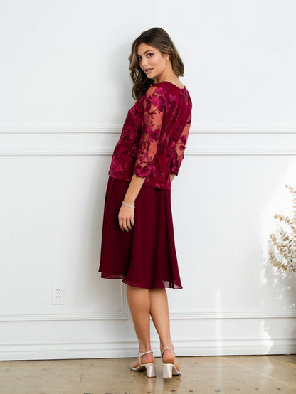 Eva Fashion 3524 Short Mother of the Bride Lace Jacket Dress