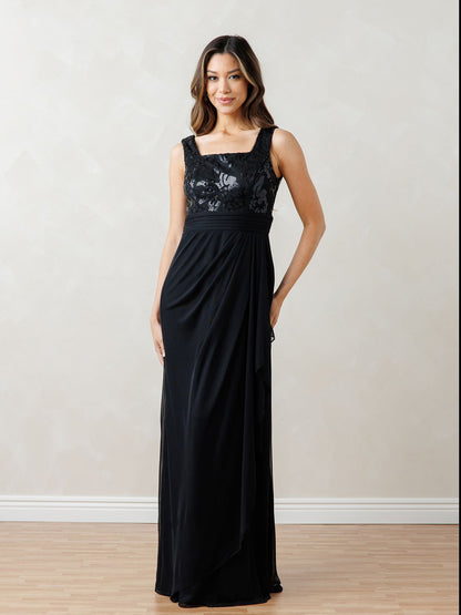Eva Fashion 3531 Sequin Long  Formal Lace Bolero Evening  Dress