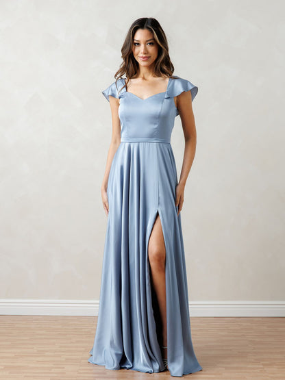 Eva Fashion 3532 A Line Long Formal Flutter Sleeve Prom Dress