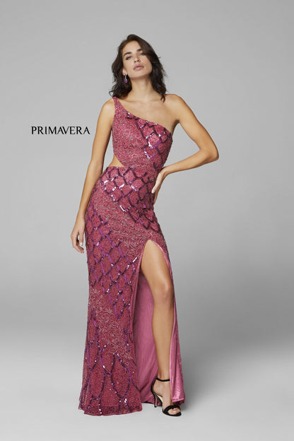 Primavera Couture 3729 Long Fitted Prom Sequin Formal Dress