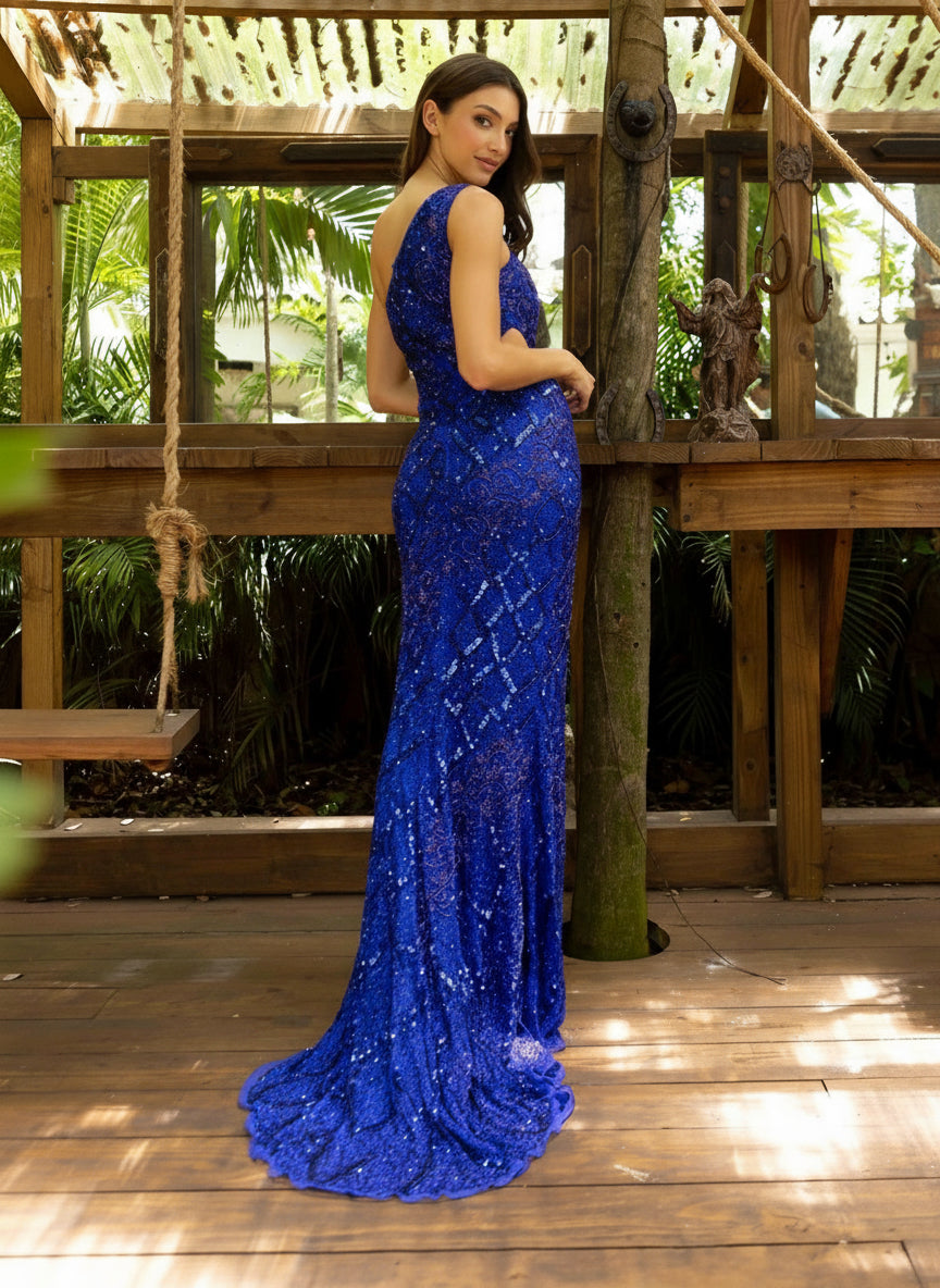 Primavera Couture 3729 Long Fitted Prom Sequin Formal Dress