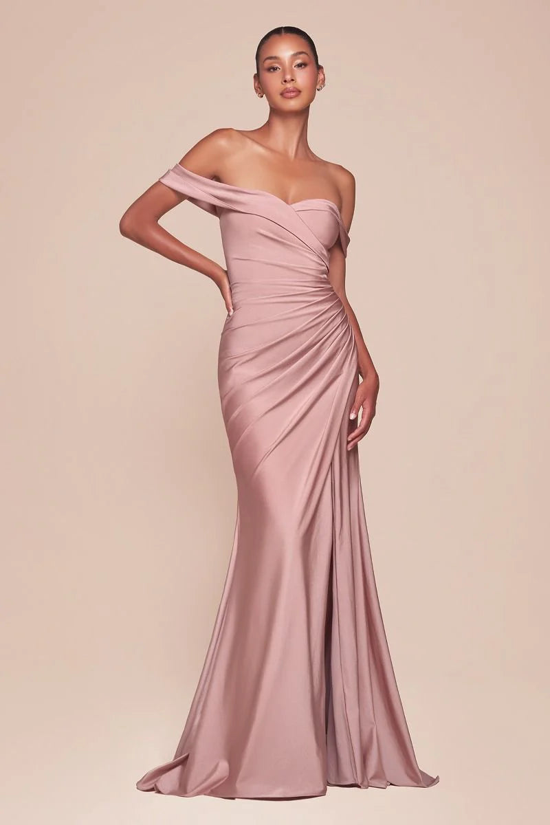 FREYA GOWN - OFF THE SHOULDER STRETCH SPANDEX DRESS