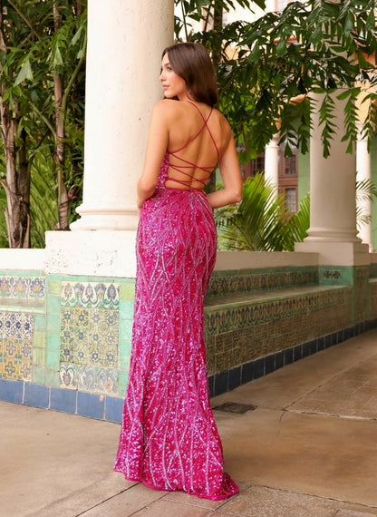 Primavera Couture 3959 Long Sequin Prom Fitted Formal Dress