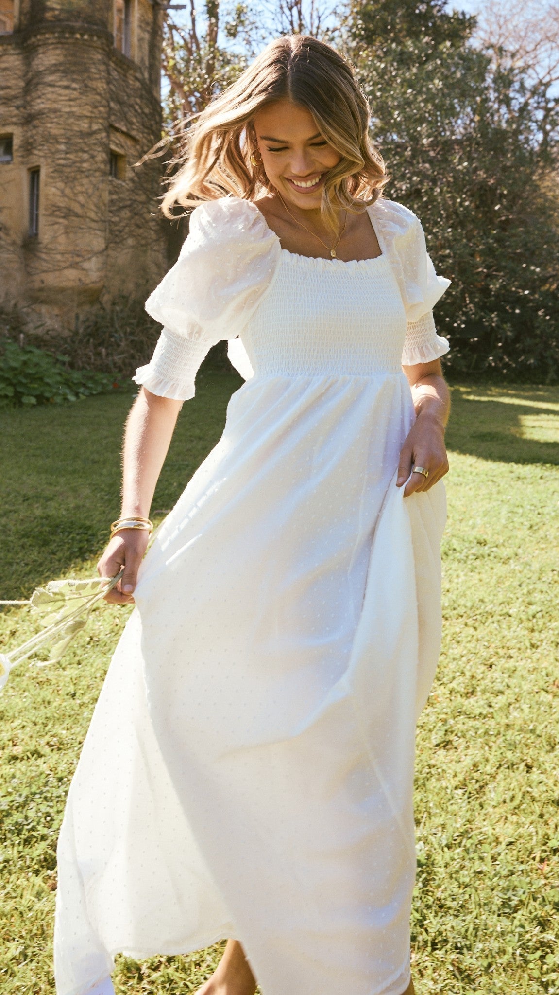 Cierra Midi Dress - White