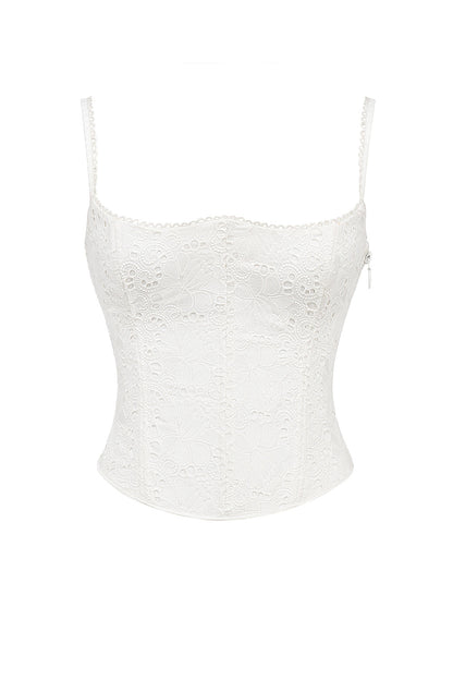 White Broderie Anglais Corset
