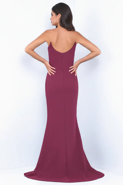 Daris Gown - Berry - Cat-Eye Scoop Neckline Dress
