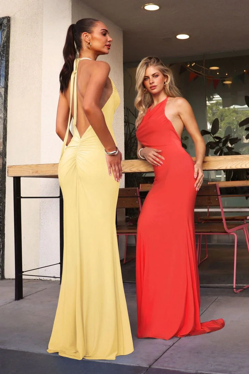 Alyah Maxi - Adjustable Neckline ITY Dress