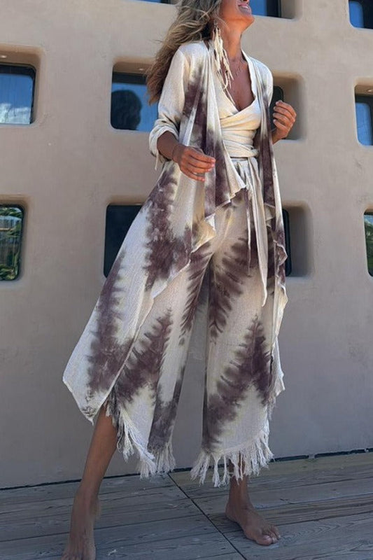 Tie-Dye Tassel Three-Piece Set