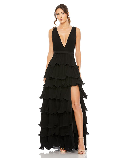 Long Formal Chiffon Prom Gown Chiffon Fabric Mac Duggal 49054