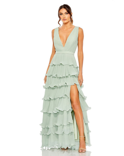 Long Formal Chiffon Prom Gown Chiffon Fabric Mac Duggal 49054