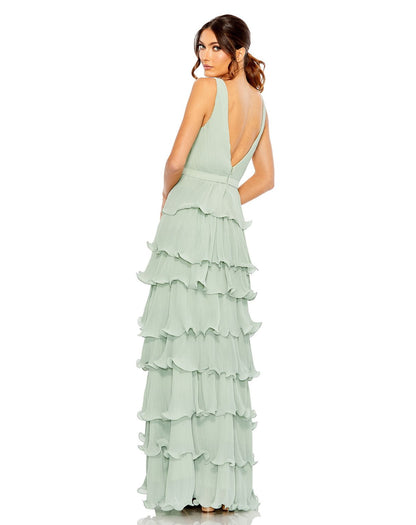 Long Formal Chiffon Prom Gown Chiffon Fabric Mac Duggal 49054