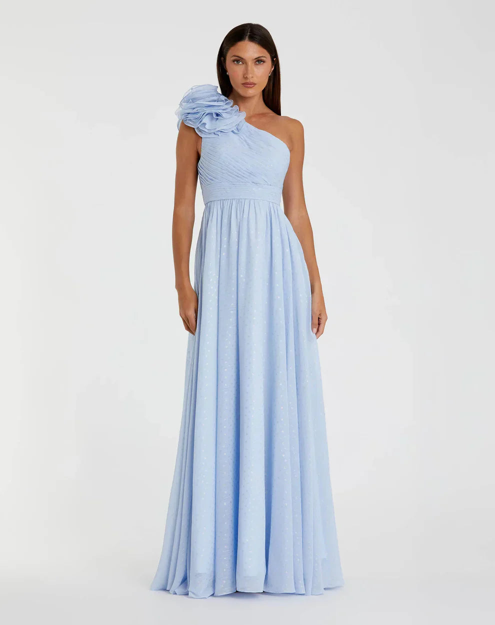 Long One Shoulder Formal Prom Gown One Shoulder Detail Mac Duggal 49536