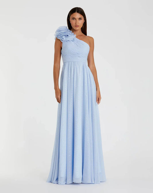 Long One Shoulder Formal Prom Gown One Shoulder Detail Mac Duggal 49536