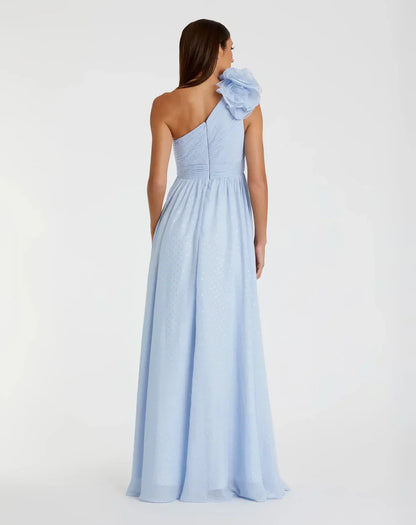Long One Shoulder Formal Prom Gown One Shoulder Detail Mac Duggal 49536