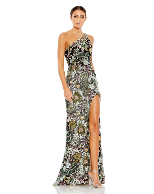 Long Formal Beaded Floral Prom Dress Beaded Floral Prom Mac Duggal 49574