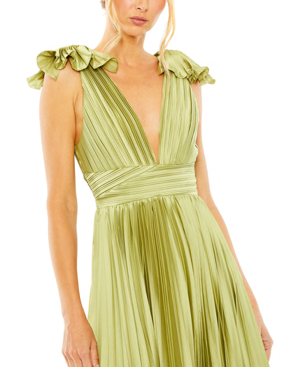 High Low Formal Pleated A Line Evening Dress High Low Pleated A Line Evening Mac Duggal 49734