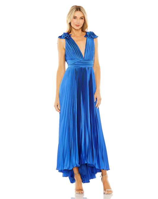 High Low Formal Pleated A Line Evening Dress High Low Pleated A Line Evening Mac Duggal 49734