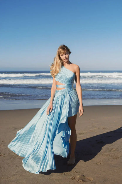 Formal Prom Long Pleated Dress Long Pleated Prom Mac Duggal 49837