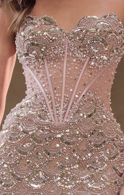 A1481 - Sequin Siren Mermaid Gown - Andrea & Leo
