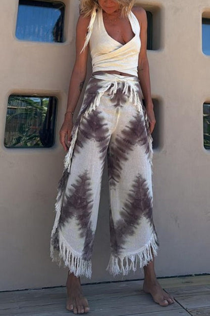Tie-Dye Tassel Three-Piece Set